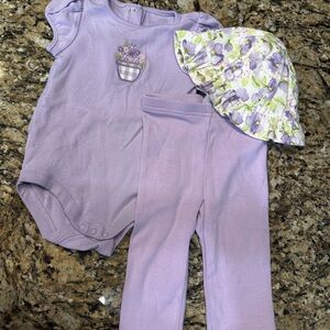 Gymboree Lavender Baby Outfit Set with Floral Detail
